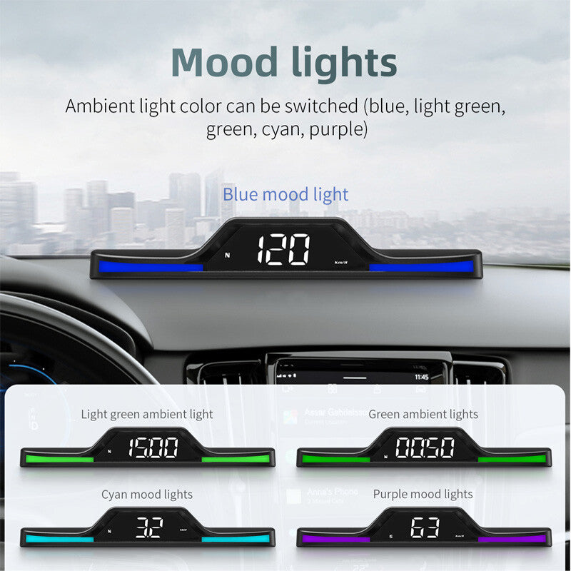 1-piece digital GPS speedometer HUD head-up display MPH overspeed warning kit for SUVs - n