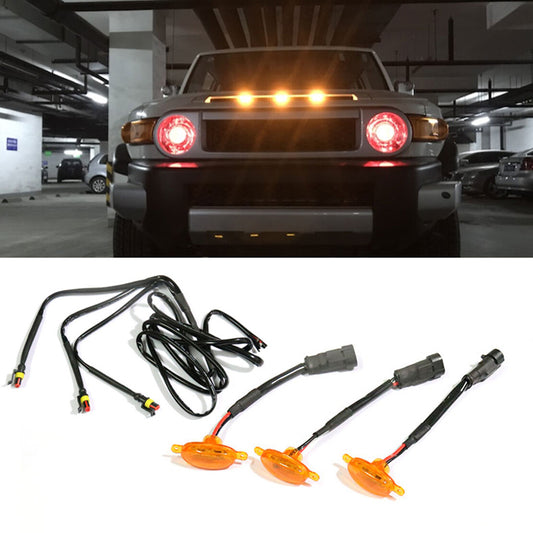 3x Yellow Lens Front Grille LED Light Fit for GMC for Canyon 2015-21