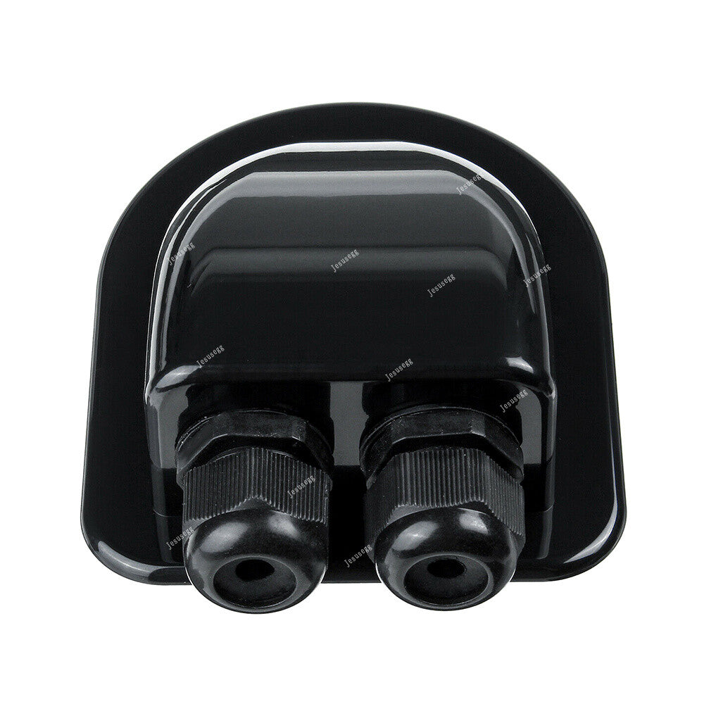 Roof Top Solar Panel Double Cable Entry Gland Box For Camper Caravan Boat Black Q