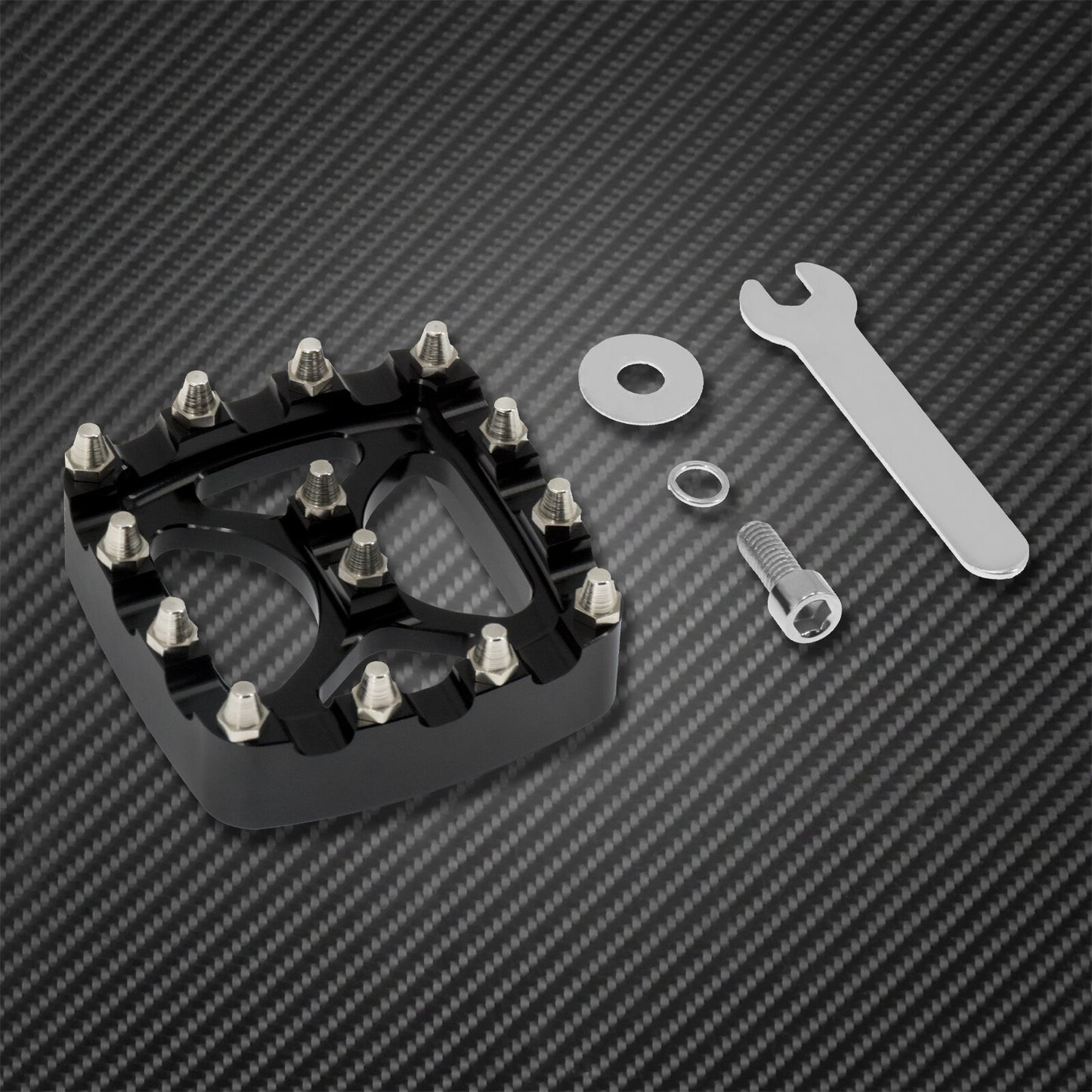Black MX Style Brake Pedal Pad Fit for Harley Dyna 93-17 Softail FX 84-17 XL 14