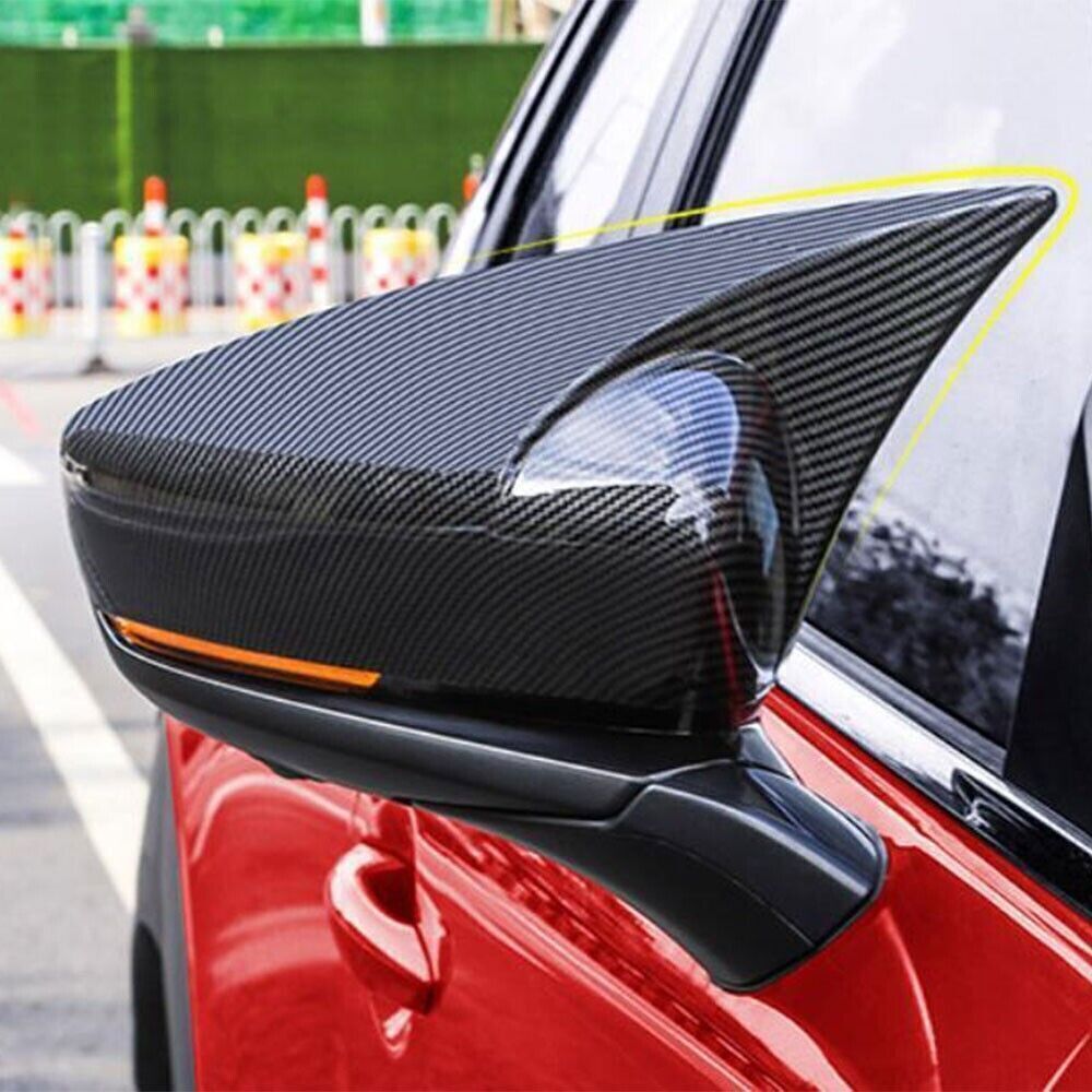 2P Carbon Fiber Ox Horn Side Door Rear View Mirror Trim for Mazda CX-30 2020-24