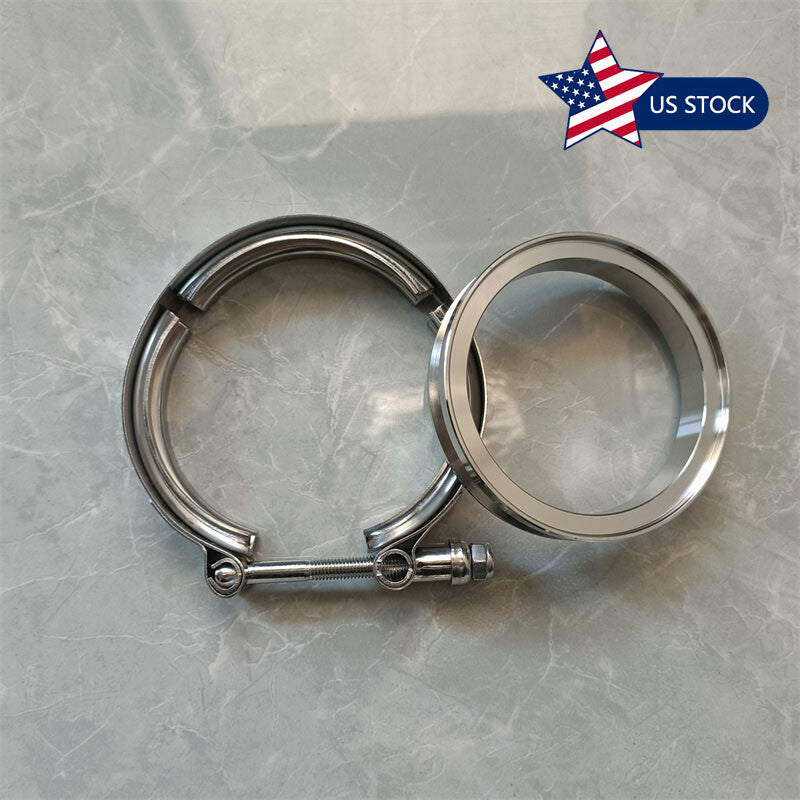 4 Downpipe Flange+V-Band Clamp Kit for Borg Warner Turbo S369 SX SX-E S200 S300