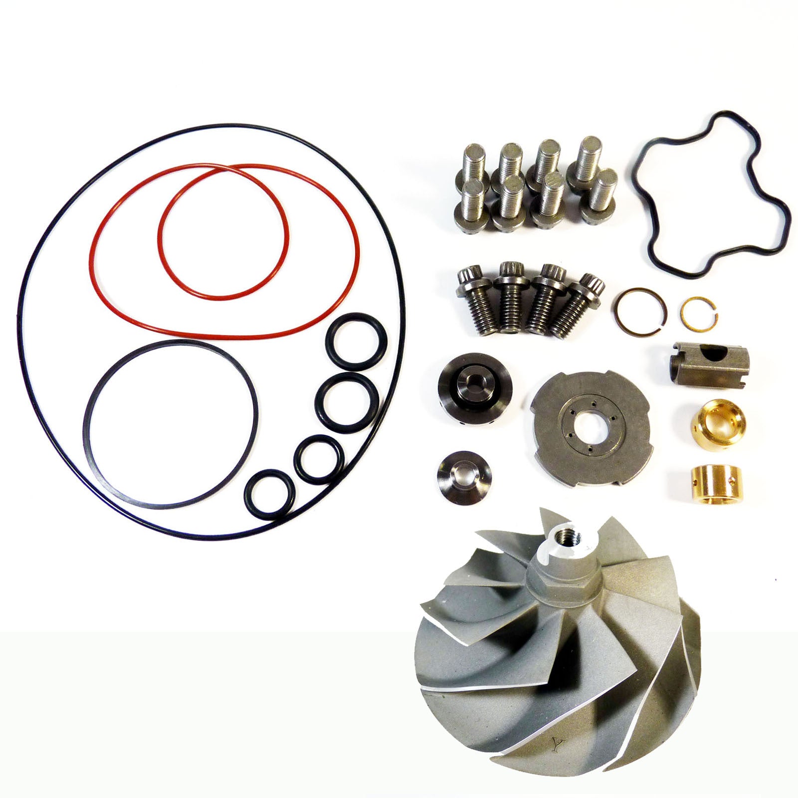 Turbo Compressor Wheel + Upgrade Rebuild Kit TP38 GTP38 for 73L - v