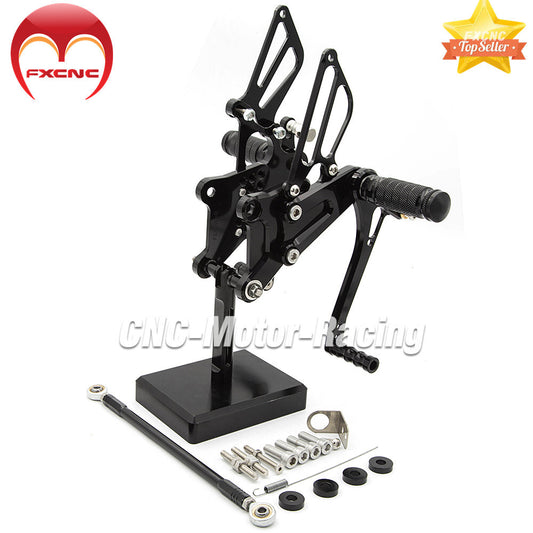 CNC geared feet and footrest kit for Honda VFR400 NC30 RVF400 NC35, aluminum GP