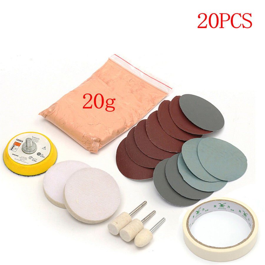 20x Car Windshield Glass Scratch Remover Cerium Oxide Powder Glass Polishing Kit
