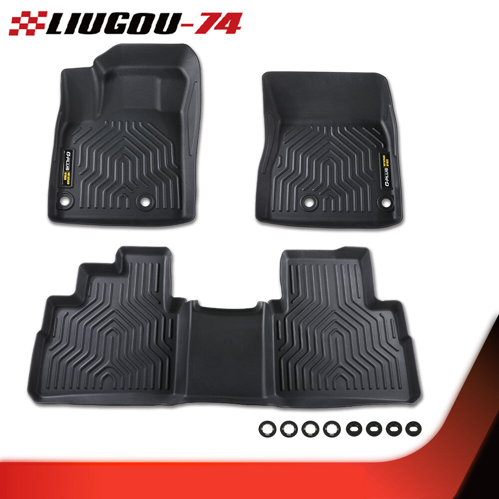 3 Piece Floor Mat Liner Set 2 Row All Weather Black Fits 2021 - 2023 for Rogue - v
