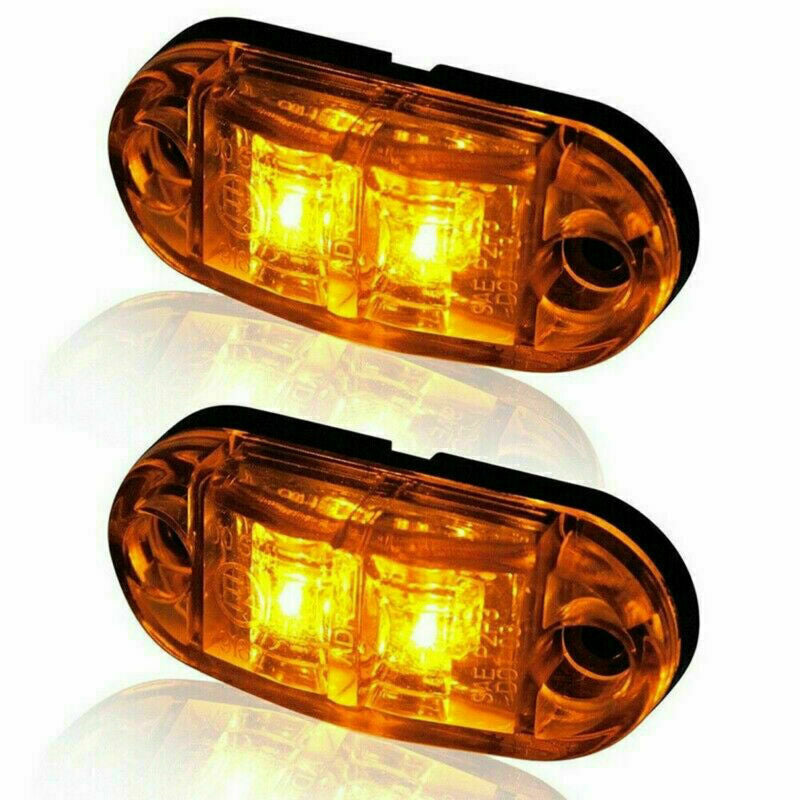 10x Amber 12v-24v LED Side Marker Clearance Lights Indicators Trailer Caravan RV