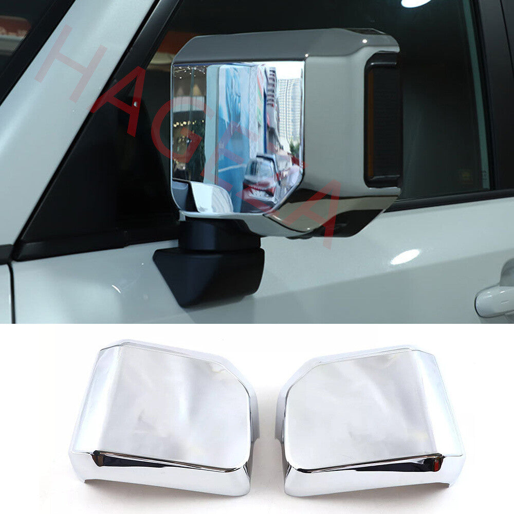 Chrome ABS Side Rearview Mirror Caps Cover For Toyot@ for Land Cruiser LC250 2024-25