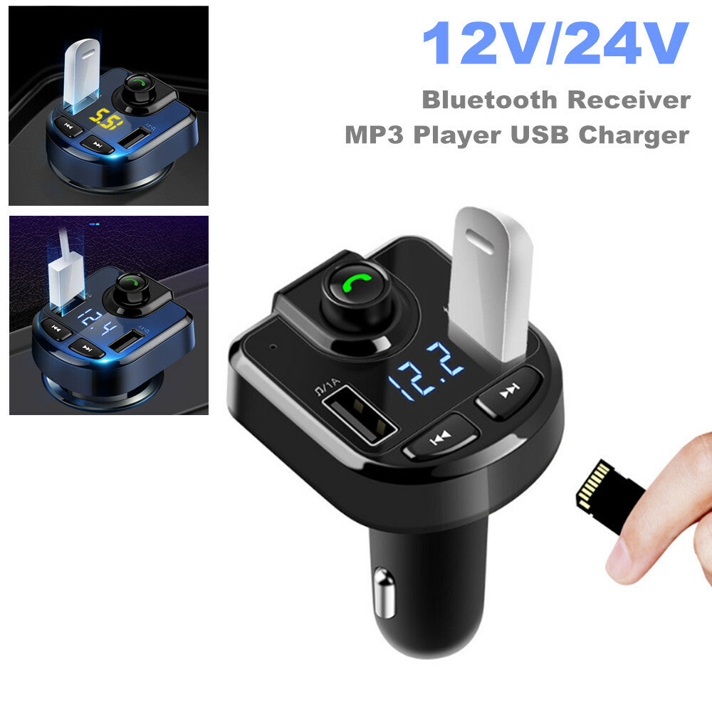 12V/24V Car/Truck Bluetooth Receiver, MP3 Player, Cigarette Lighter, USB Charger n