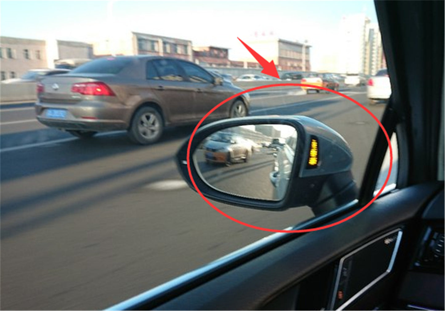 LHD door mirror driveway warning light replacement 3G0949145