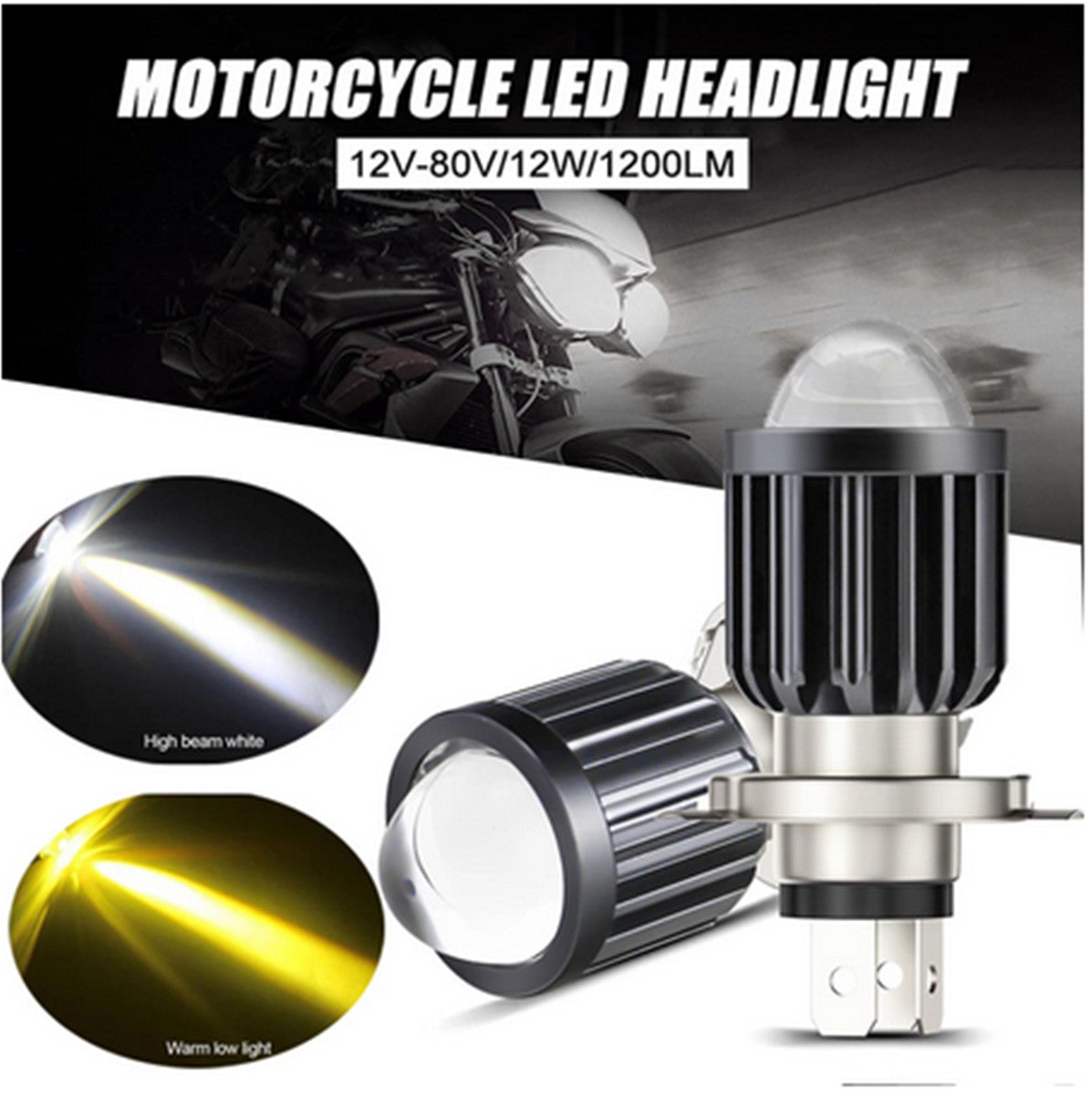 Motorcycle Headlight Scooter ATV Accessories Fog Lights High Low Lamp Accessory Q