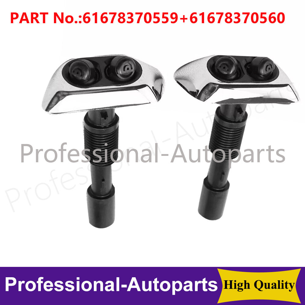 1Pair Left&Right Headlight Washer Nozzle Jet Cover Chrome for BMW E38 740i 750iL Q