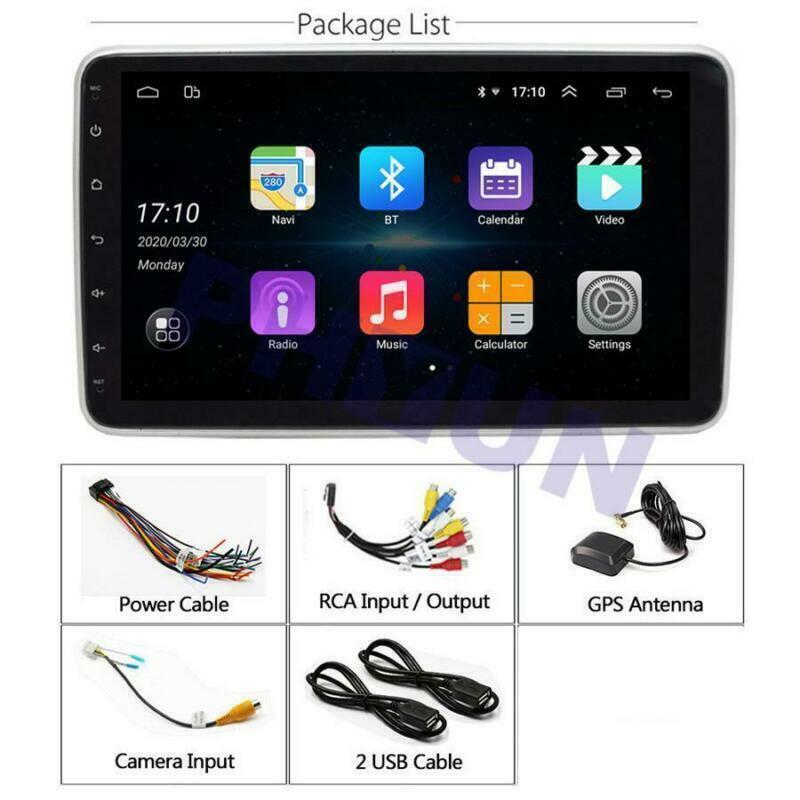 2GB+32GB 10 Single 1 DIN Android 10.1 Car Radio Stereo MP5 GPS Wifi Rotatable