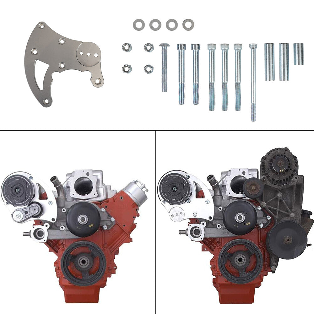 R4 AC Bracket Fit for Chevy LS Engines LS1 LS2 LS3 LS6 Truck Spacing Aluminum Q