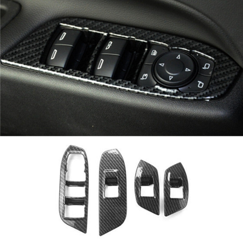 Carbon Fiber Window Lift Switch Panel Cover Trim for Chevrolet Equinox 2017-2021