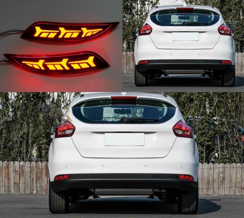 For Focus 2016-2018 Rear Bumper Fog Light Lamp LED Streamer Turn Signal n