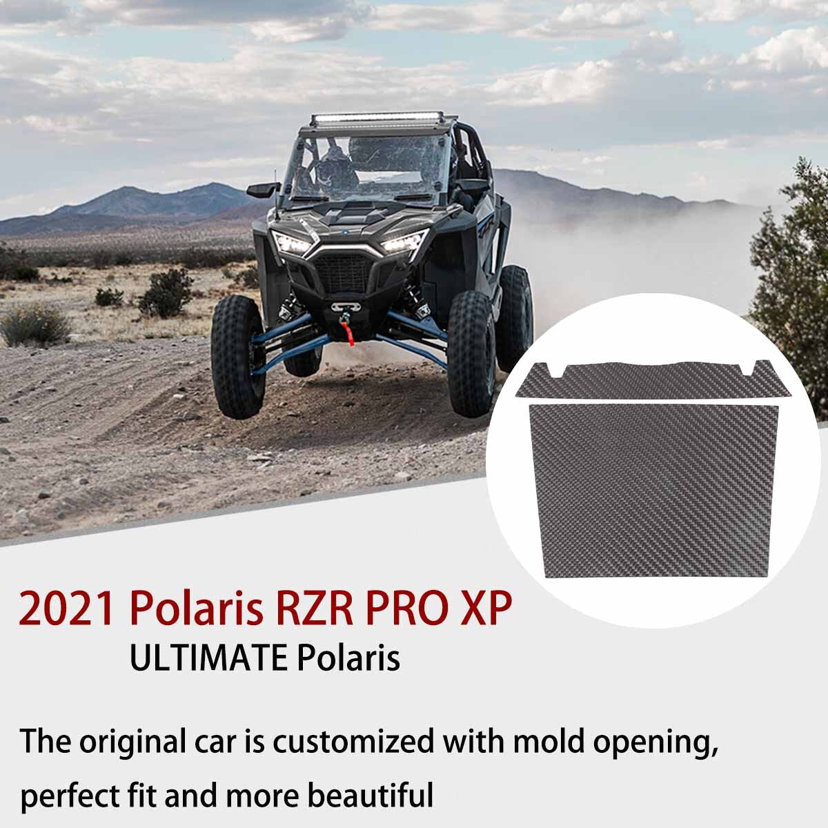 Carbon fiber front hood panel trim for Polaris RZR PRO XP Ultimate 2021+ n