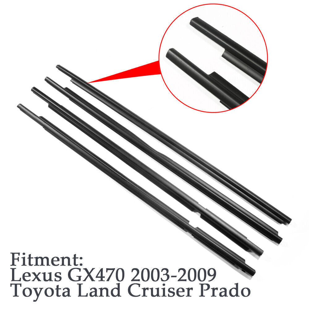 Car Window Weather Strips Trim Replace for Lexus GX470 for Toyota Prado 2003-09