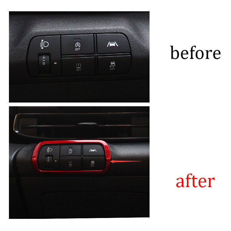 for Hyundai for Elantra 21-23 Red Headlight Lamp Switch Panel Button Trim 1x n