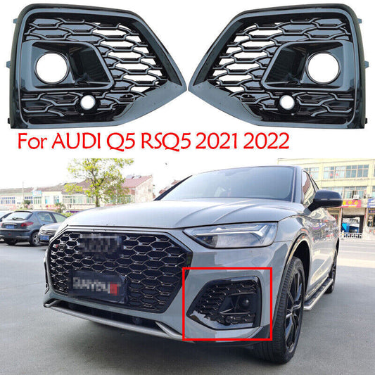 Front Bumper Grille Fog Light Cover Grill with ACC for AUDI Q5 RSQ5 2021 2022 Q