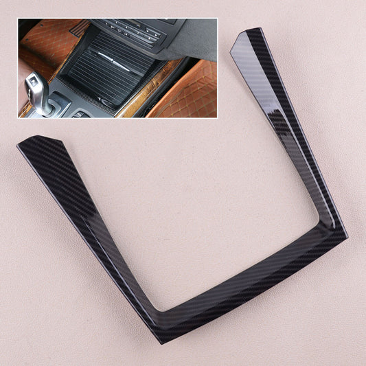 Carbon Fiber Black Console Cup Holder Cover Trim Fit for X5 E70 2007-2013 v