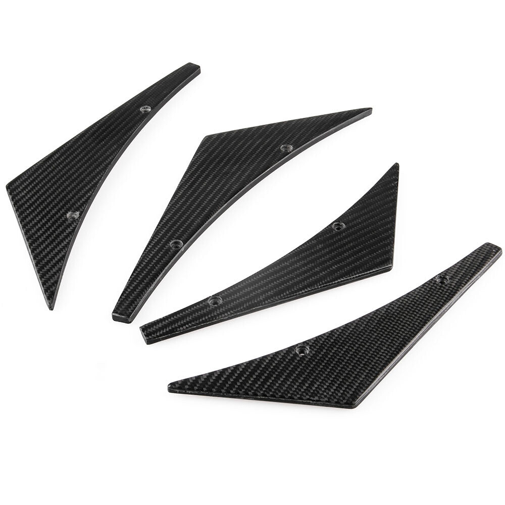 Carbon Fiber Pattern Car Bumper Fin Canard Splitter Diffuser Valence Spoiler Lip Q