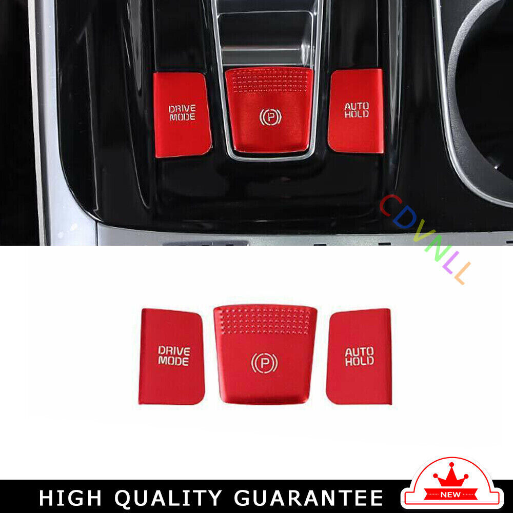 Car Center Console Button Switch Sticker for Kia Carnival 2022-2023 Red Aluminum