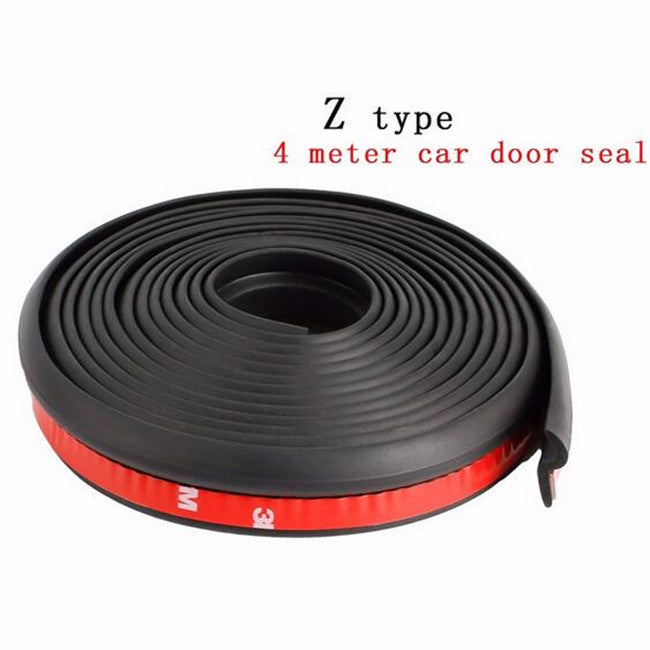 4M Z-Type Car Body Door Rubber Seal Hollow Strip Pad Weatherstrip Sealing Black