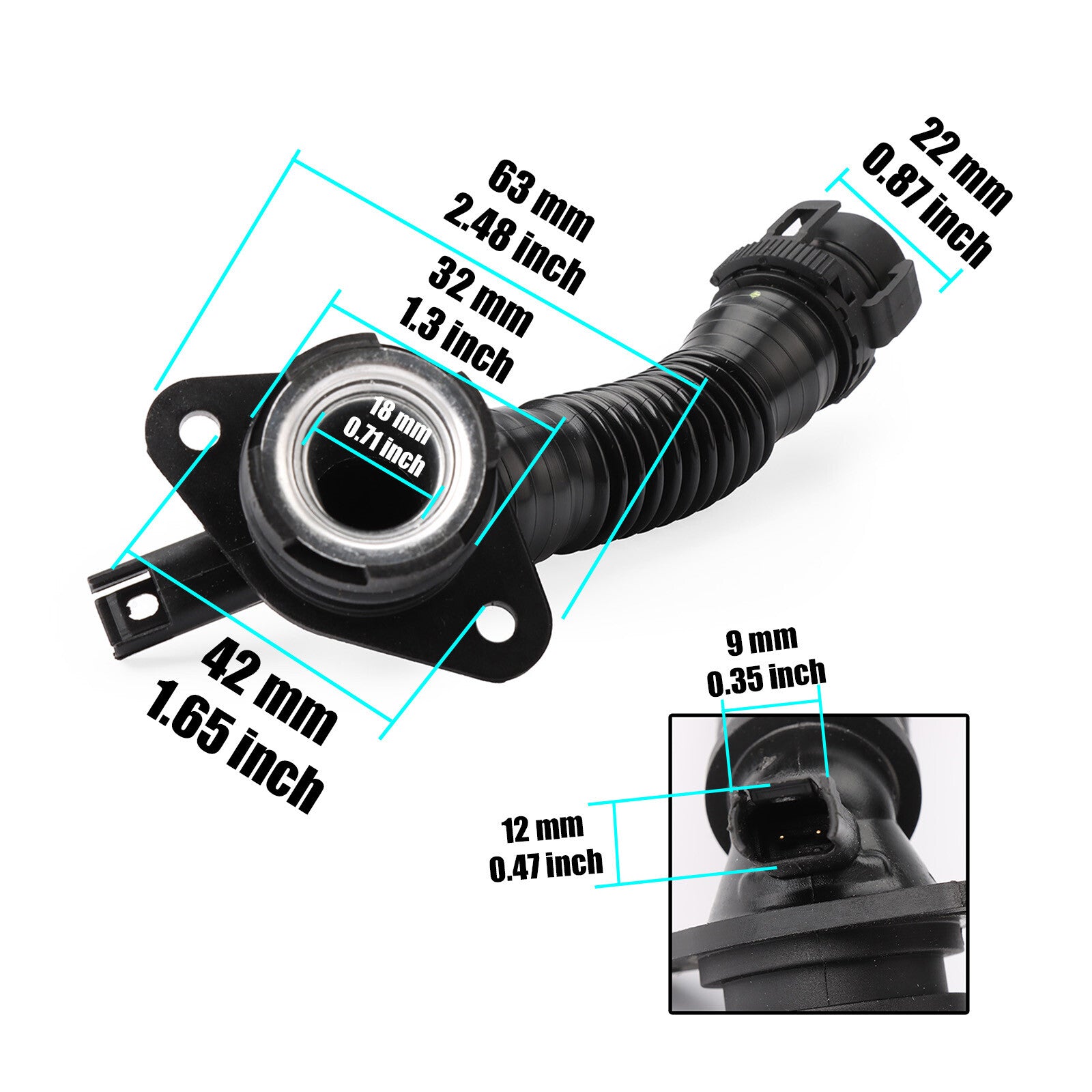 2-piece crankcase ventilation hose valve cover set 11127584128, suitable for BMW N55 640i 535i