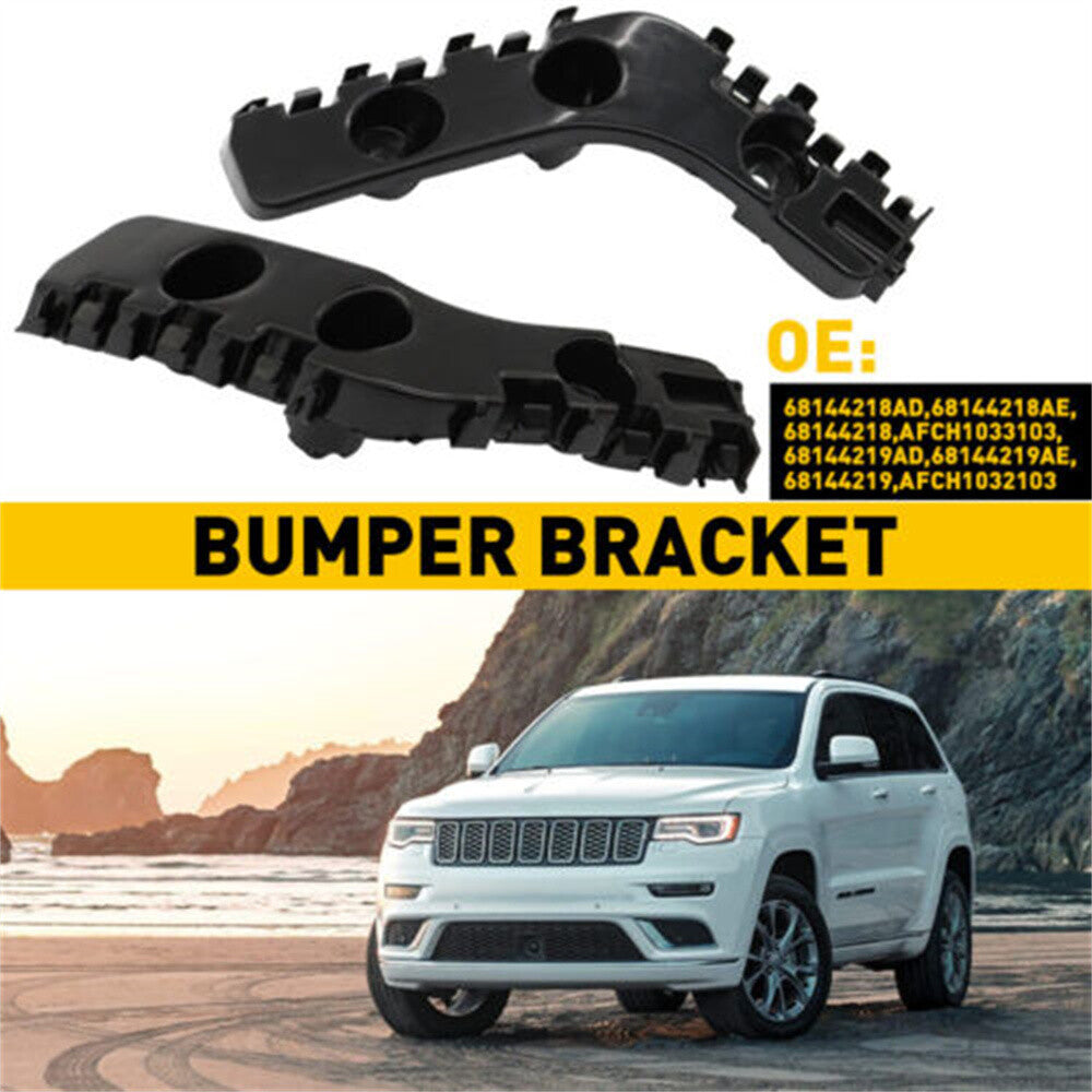 Left + Right Front Bumper Brake Mounts for 2014-2021 for Jeep Grand Cherokee, Black n