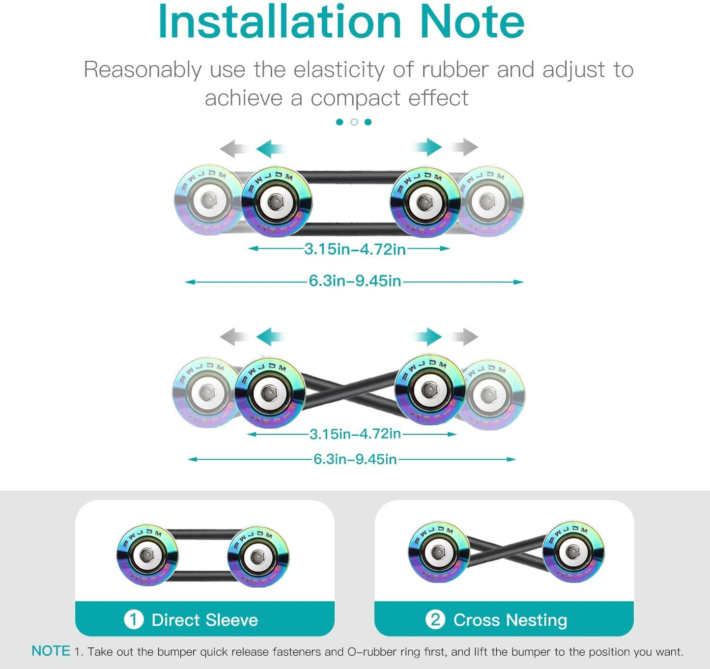 8-piece Neo anti-collision quick-release kit - Replaces front and rear O-rings and fasteners