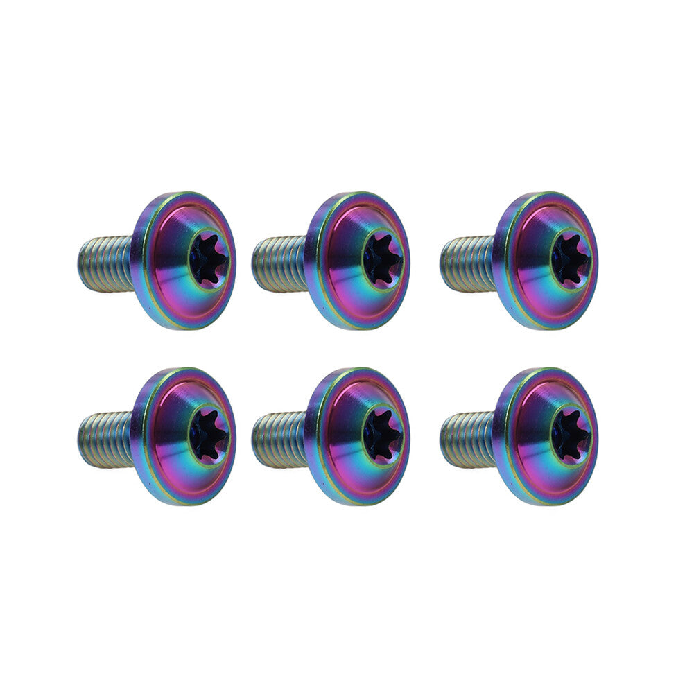 6pcs Bolts Truss Torx Head Screws M5x15mm For Bike Motorcycle Rainbow