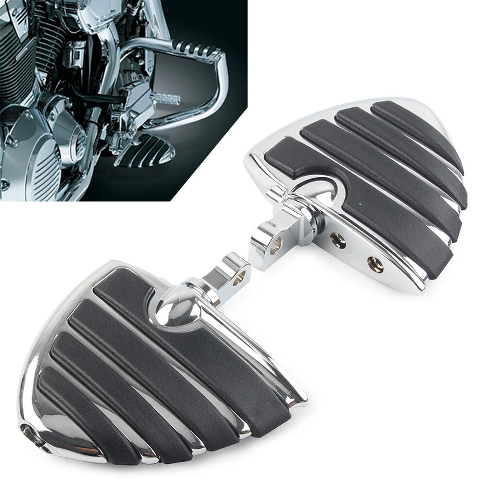 Motorcycle Foot Pegs Footrests Footpegs 10mm Chrome for Harley-Davidson