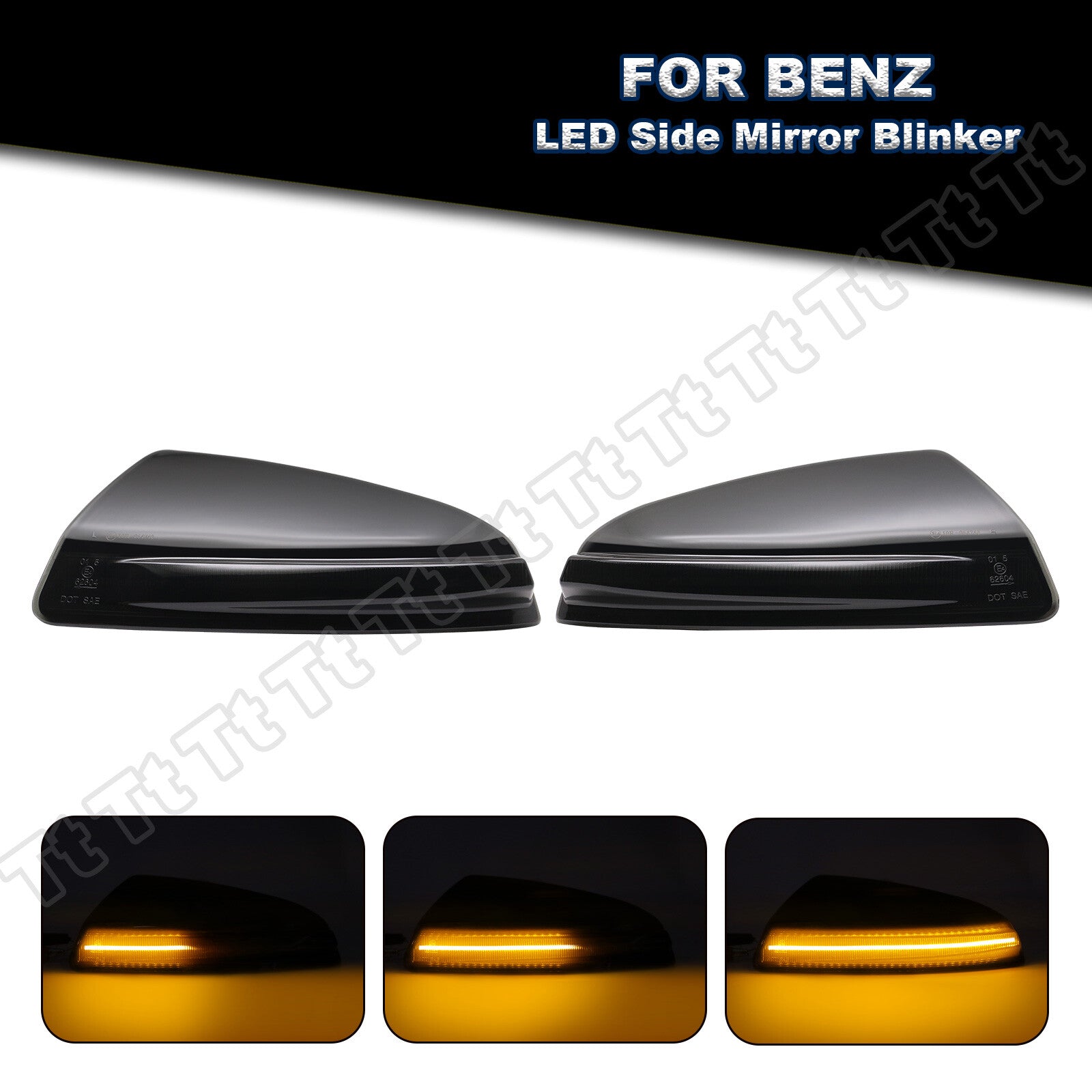 2x for 08-15 for Mercedes W164 C250 C300 C350 C63 AMG side mirror turn signal lights - v