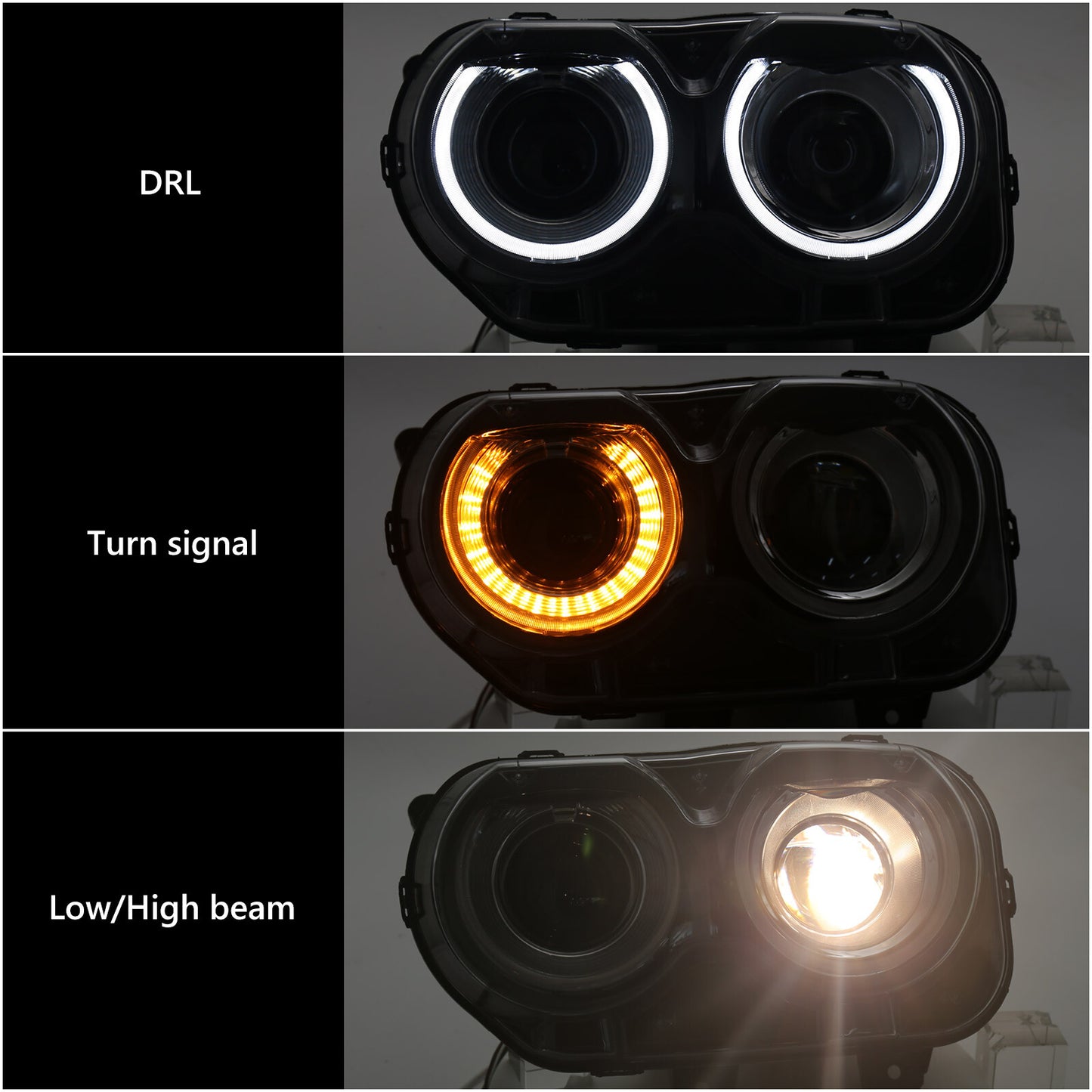 For 2015-2023 for Dodge for Challenger Halogen w/LED DRL Headlight Headlamp Driver Left v