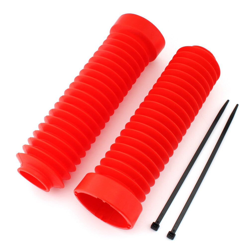 Pair Front Fork Dust Cover Gaiter Shock Boots for Honda ATC 250R 1983-1986Red