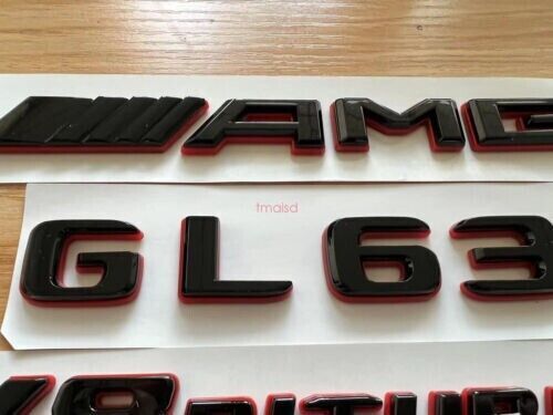 Black and Red GL63 AMG V8 BITURBO Badge Sticker Set for New GL63 Sets