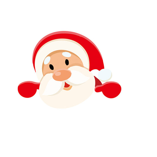 2Pcs Car Window PVC Sticker Santa Claus Pattern Car Rear Window Xmas Decals B M Q