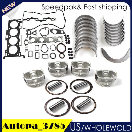 Engine Overhaul Gasket Set 20910-2GL02 - Pistons Rings 23410-2G200 for Hyundai