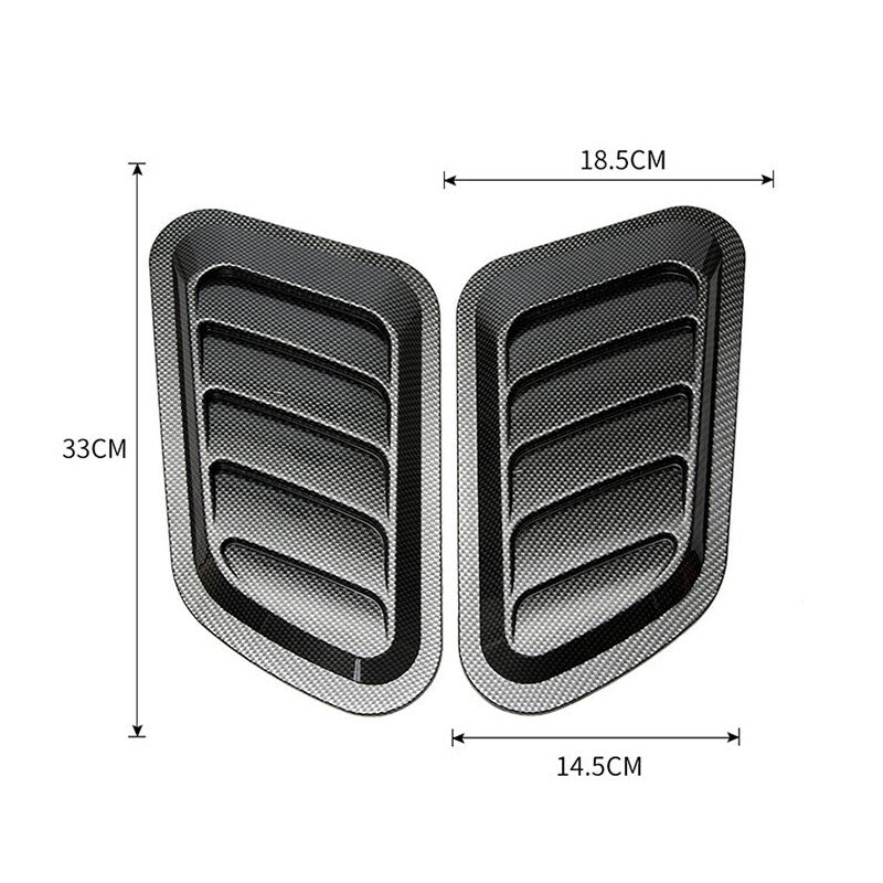 2-Piece Car Carbon Fiber ABS Decorative Airflow Intake Spoon Ventilation Cover - n