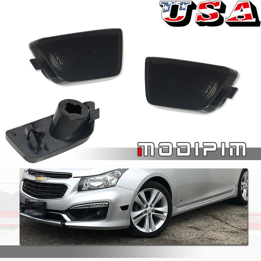 2-Pack Smoked Lens Front Marker Light Housings for 2011-2015 for Chevrolet for Cruze