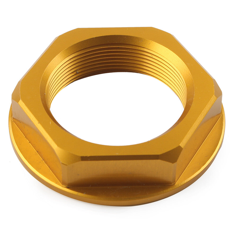 CNC Triple Tree Stem Yoke Center Hole Nut For Universal Motorcycle Gold Aluminum Q