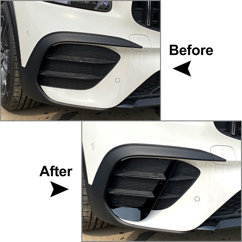 Front Bumper Canards Lip Splitter Fins for Mercedes Benz GLB-Class X247 2020-22