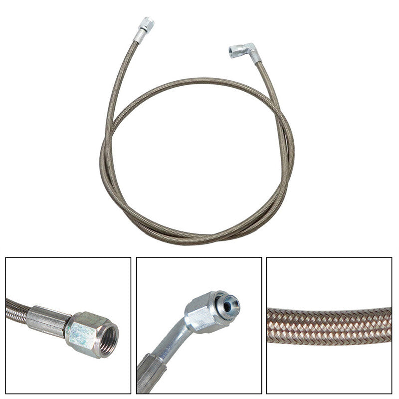 48 Turbo Oil Feed Line Stainless Braided PTFE Line 4AN 90¡ã Straight Hose End