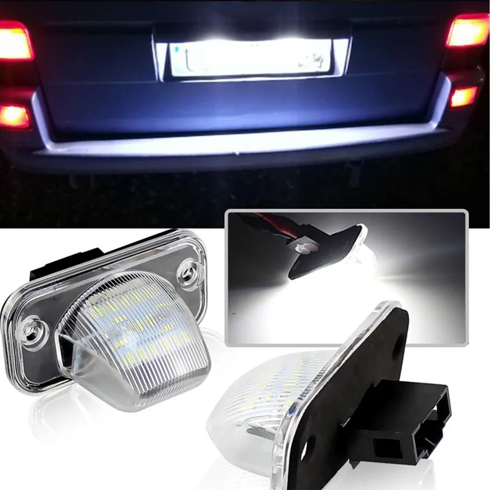 2x LED License Number Plate Light for VW T4 Transporter 90-03 Caddy for Passat for Jetta