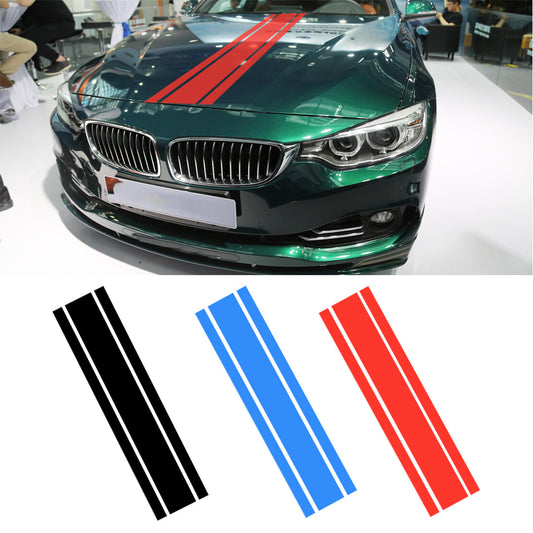 Fit  for ford  for Mustang GT Sports Dual Rally Racing Sports Stripe Hood Body Sticker Q