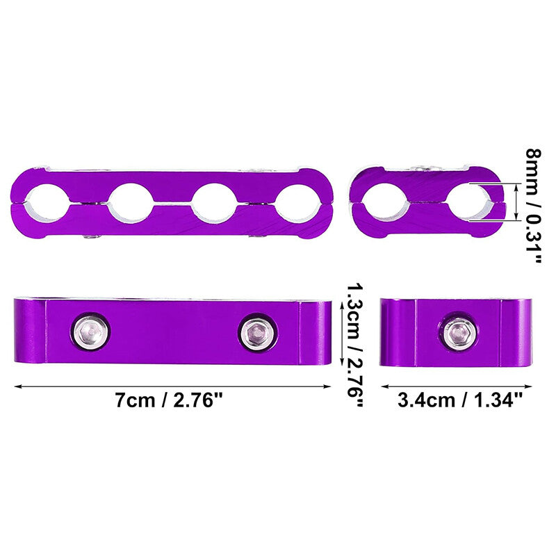 3-Piece Aluminum Alloy Engine Spark Plug Wire Splitter Divider Storage Clip Kit (Purple) Q