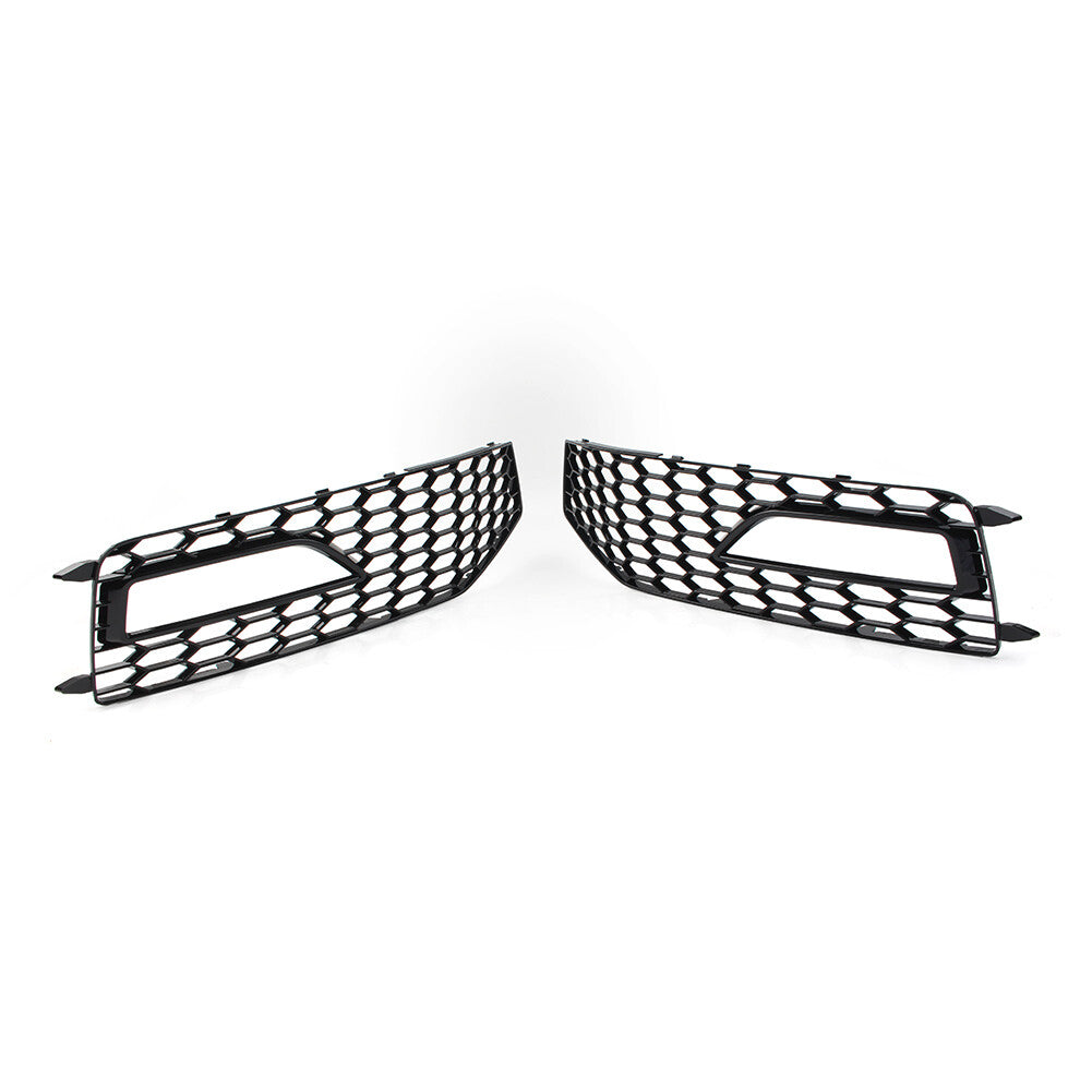 Fit for Audi A4 B8.5 S4 RS4 2x Honeycomb Bumper Fog Light Grille Cover