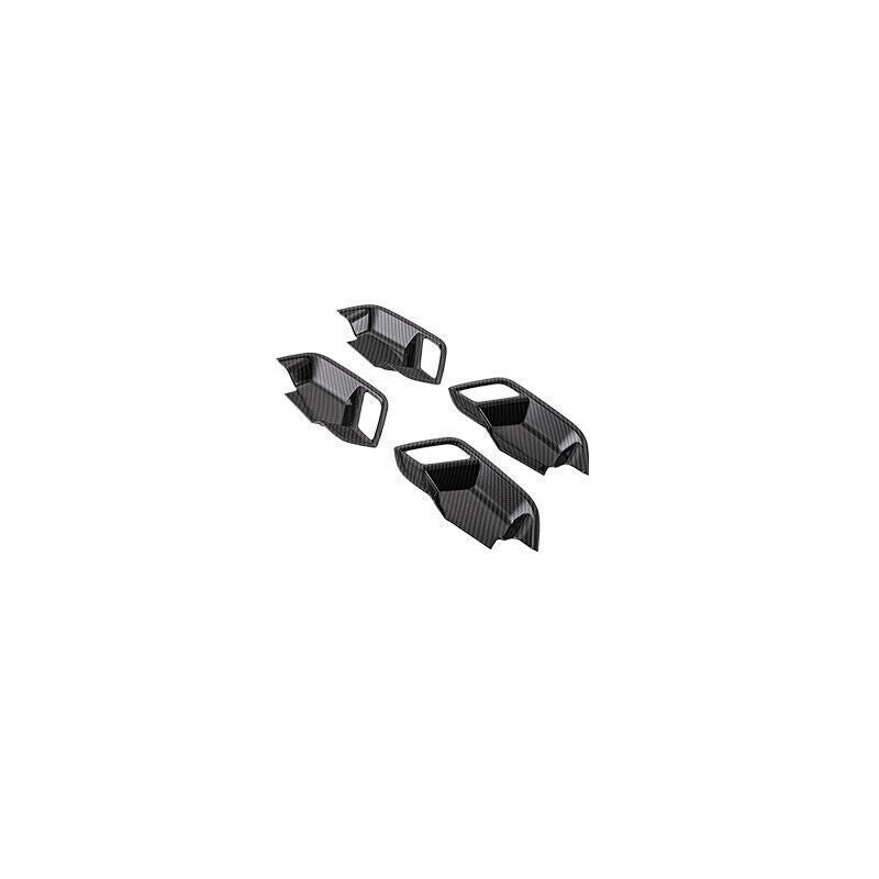 for Audi Q3 2019-21 Carbon Fiber Look Interior Door Handle Bowl Cover Trim 4PCS
