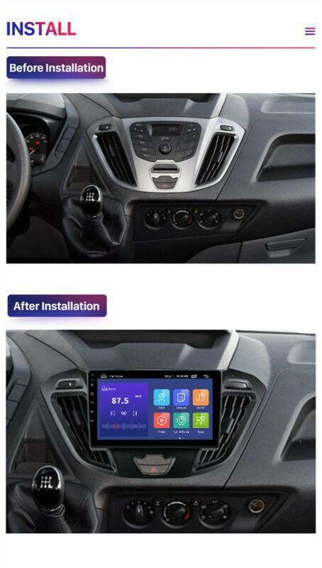 9-inch radio for 2013-18 Transit, Android 10 stereo GPS navigation player, MP5 FM radio. n